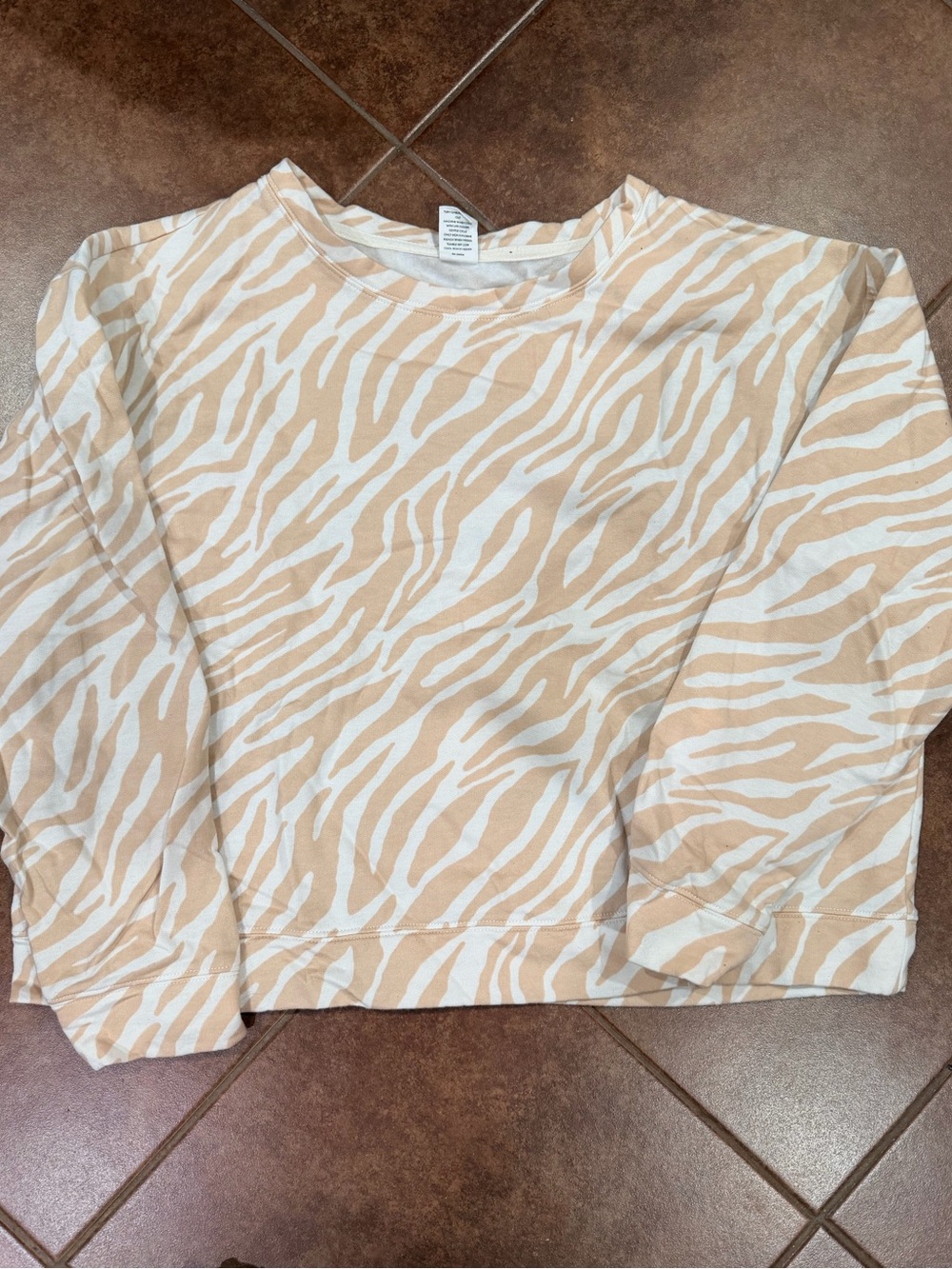 Jasmine & Ginger Zebra Striped Lounge Sweatshirt